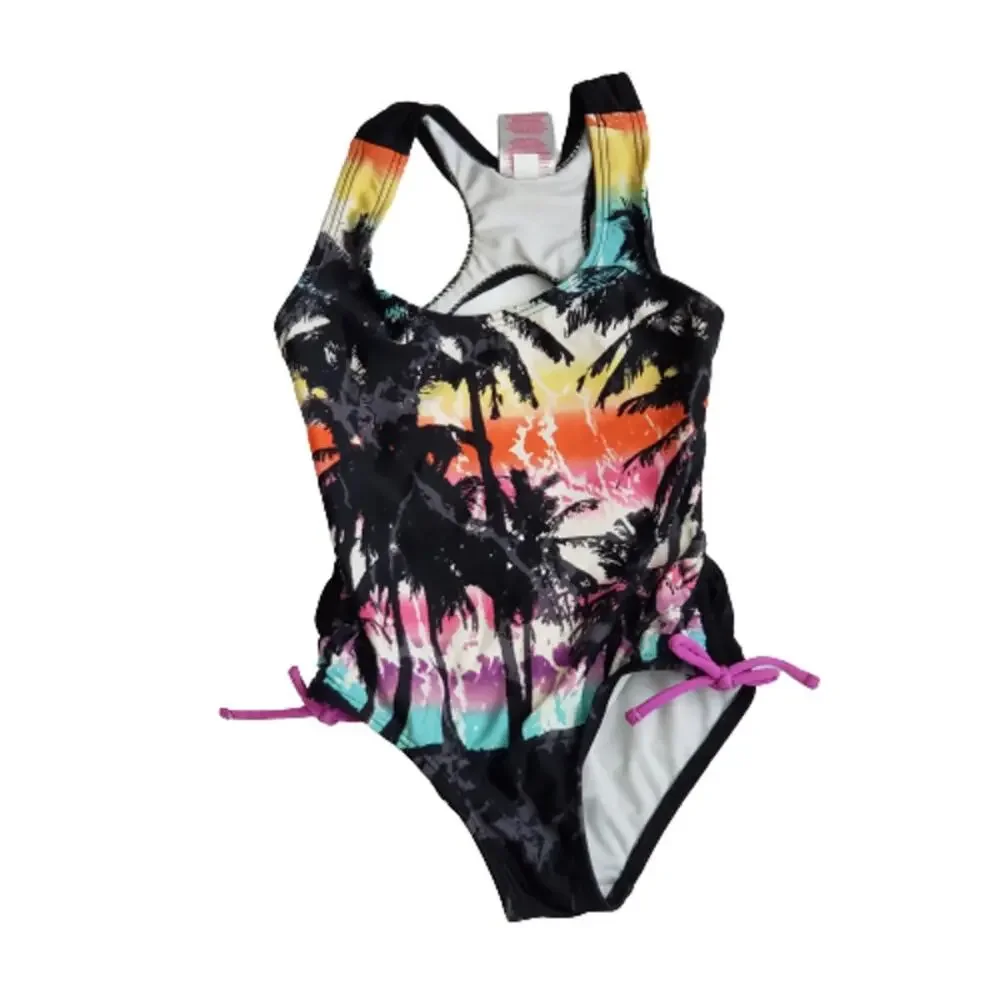 2 For $5 Sale Girl's Tropical Island One Piece Swimsuit Size XS (4/5)